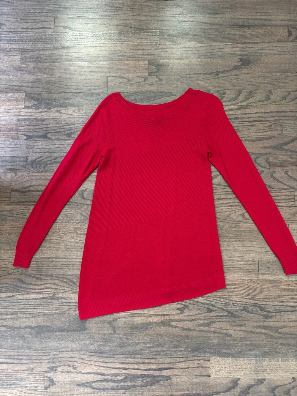 Apt. 9 Red Long Sleeve Ribbed Knit Top